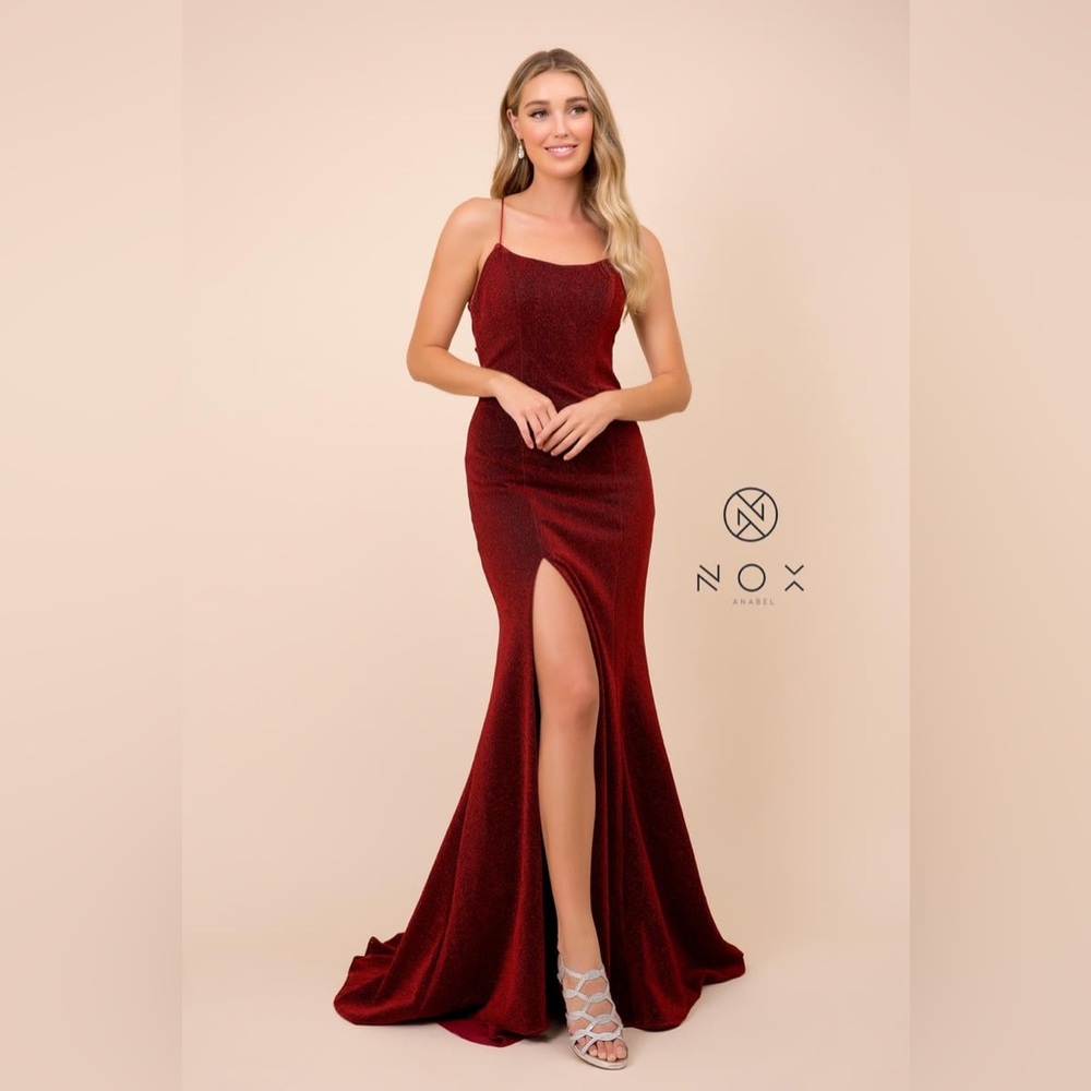 Red Spaghetti Strap Sleeveless Maxi Gown